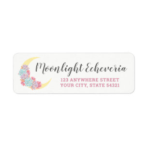 Maan & Vetplanten Pastel Boho Chic Retouradres Etiket
