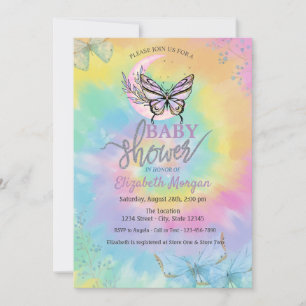 Maan Vlinders Tie Dye Baby Shower Kaart