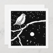 Maan Vogel Feestdagenkaart (Voorkant / Achterkant)