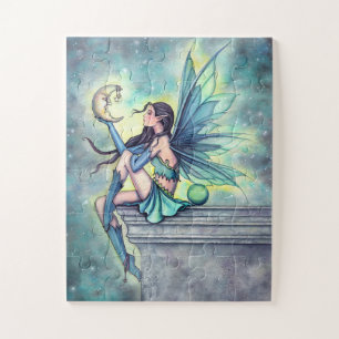 Maan Vriend Fee Fantasie Wenskaart Legpuzzel