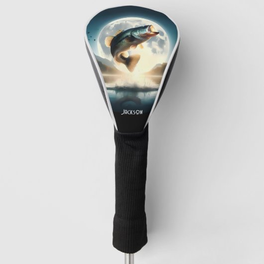 Maan Water & Bass Leaping Golfheadcover (Voorkant)