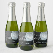 Maan wijnfles sparkling wijnetiket (Flessen)