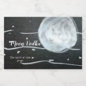 Maan wijnfles sparkling wijnetiket (Enkel label)