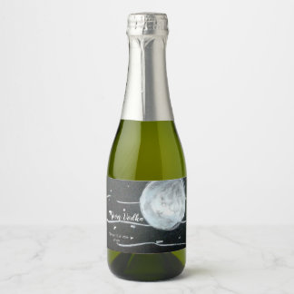 Maan wijnfles sparkling wijnetiket