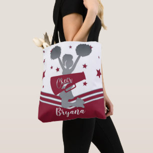 Maan Zilver Witte Sterren Cheer Cheerleading Tote Bag