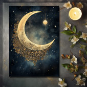  maan, zon en sterren hemelse bruiloft kaart