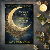 Maan, Zon, Sterren Celestial Foto Bruiloft Save The Date