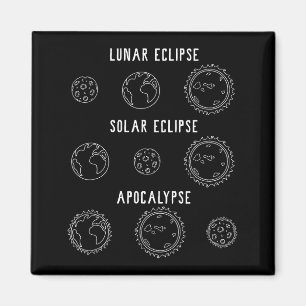 Maan Zonne Eclipse Apocalyps Astronomie Kunstwerk Magneet
