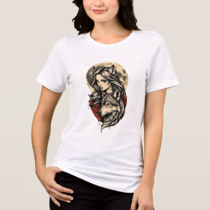 Maanbewaker Zij van de Wolfmaan Maanwolf Tri-Blend Shirt