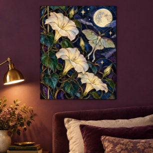 Maanbloem Glas serre Kunstprint Poster