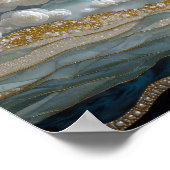 Maanbloesems: Gestructureerde Elegantie Poster (Hoek)