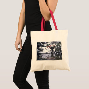 Maanbrug & vijver in de winter Seattle, Washingt Tote Bag