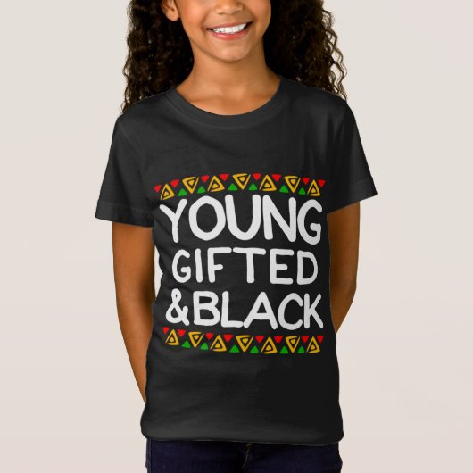 Maand Afrikaanse Ameri met jonge geschenken en zwa T-shirt (Voorkant)