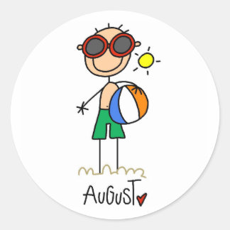 maand augustus ronde sticker