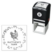 Maand en datum Rustic Chicken Egg Zelfinktende Stempel (In situ)