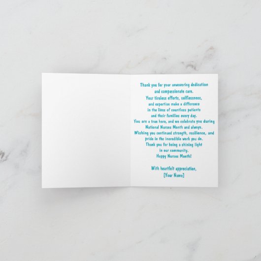 Maand gepersonaliseerde nationale verpleegkundigen kaart (Binnen)