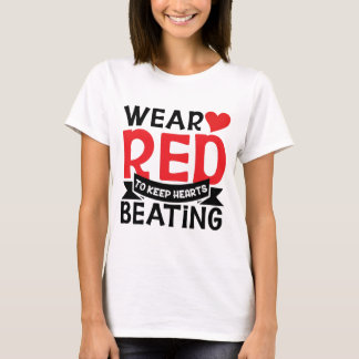 Maand hartgezondheid, Draag rood, hartziekte T-shirt