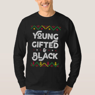 Maand met jonge witte en zwarte Afrikaanse geschie T-shirt