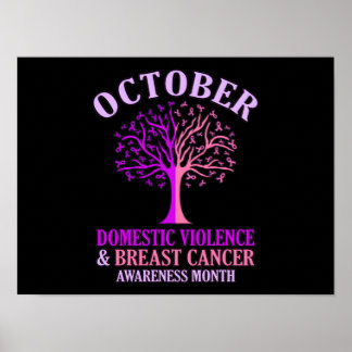 Maand oktober oktober steun voor huiselijk geweld poster