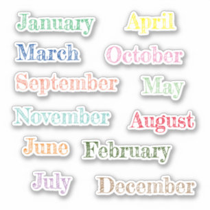 Maand op maat gesneden vinylSticker, maand van het Sticker