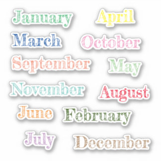 Maand op maat gesneden vinylSticker, maand van het Sticker