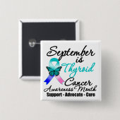 maand september Thyroid Cancer AWARENESS Vierkante Button 5,1 Cm (Voorkant /achterkant)