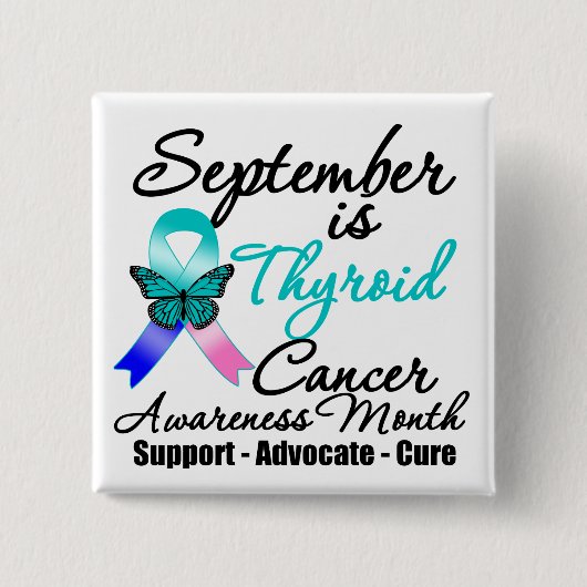 maand september Thyroid Cancer AWARENESS Vierkante Button 5,1 Cm (Voorkant)