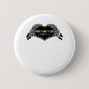 Maand Skelet Hart Handen LGBTQIA Ronde Button 5,7 Cm