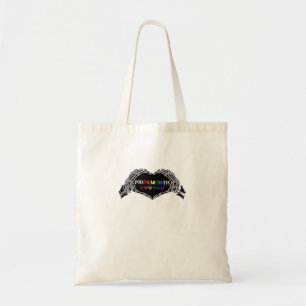 Maand Skelet Hart Handen LGBTQIA Tote Bag