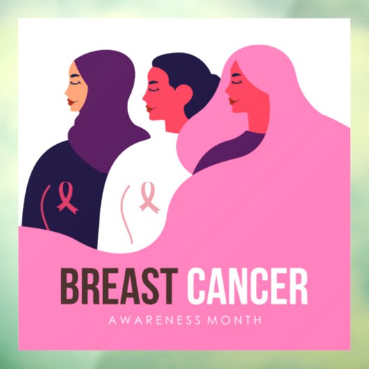 Maand van borstkanker raamsticker (Vel 3)