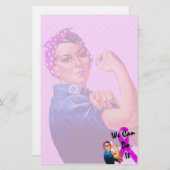 Maand van borstkanker, Rosie de Riveter Briefpapier (Voorkant / Achterkant)