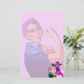 Maand van borstkanker, Rosie de Riveter Briefpapier (Staand voorkant)