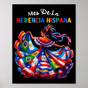 Maand van de Spaanse Erfenis Hispanic Heritage Mon Poster
