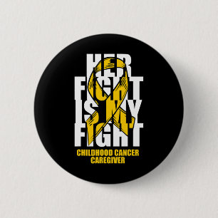 Maand van de zorg voor kinderen met kanker Gouden Ronde Button 5,7 Cm
