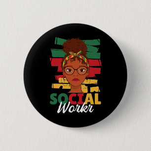 Maand van de zwarte geschiedenis Maand sociaal wer Ronde Button 5,7 Cm