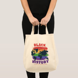Maand van de zwarte geschiedenis Regenboog Wereldk Tote Bag