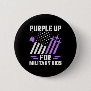 Maand van het militair kind paars voor militair ronde button 5,7 cm