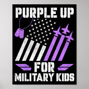 Maand van het militaire kind paars voor militair poster