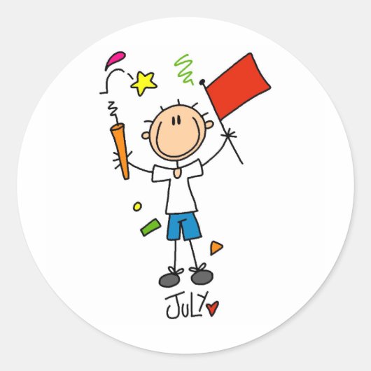 Maand van juli ronde sticker (Voorkant)