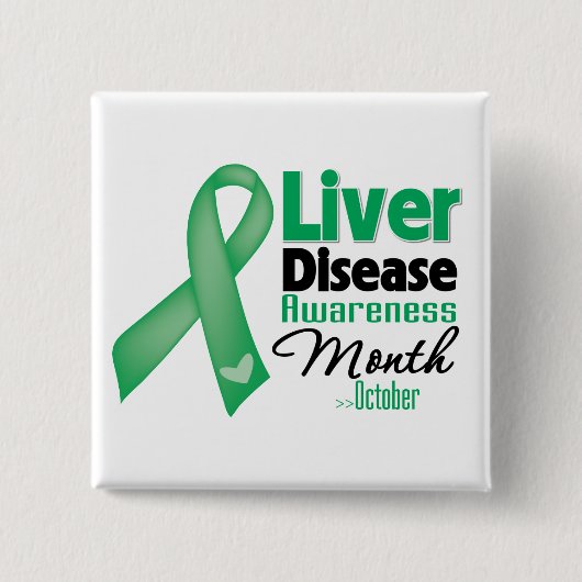 maand van leverziekte vierkante button 5,1 cm (Voorkant)