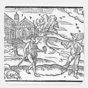 Maand van september "The Shepheardes Calender" Vierkante Sticker