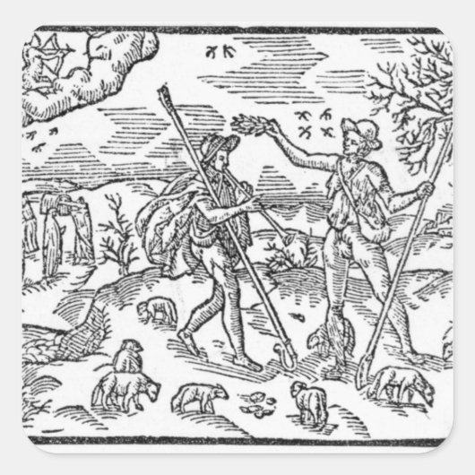Maand van september "The Shepheardes Calender" Vierkante Sticker (Voorkant)