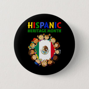 Maand voor het Kinder erfgoed van Mexico Ronde Button 5,7 Cm