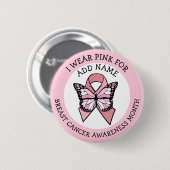 Maand voor speciale roze borstkanker ronde button 5,7 cm (Voorkant /achterkant)