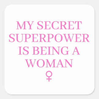 Maand vrouwengeschiedenis als vrouw-Superpower Vierkante Sticker