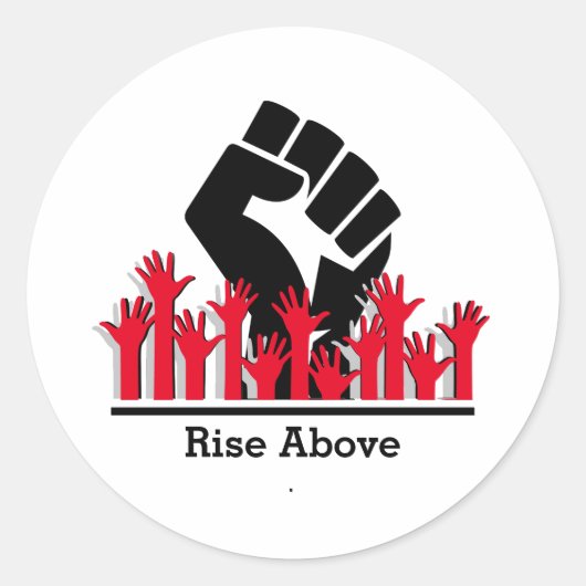 Maand zwarte geschiedenis Power Fist RISE BOVEN Cu Ronde Sticker (Voorkant)