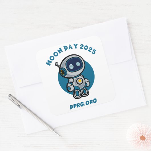 Maandag 2025 DPRG.org Vierkante Sticker (Envelop)