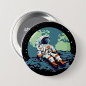 Maandag, Astronaut op de Maan Ronde Button 7,6 Cm (Voorkant /achterkant)