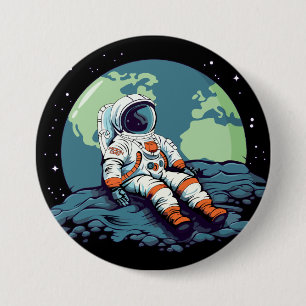 Maandag, Astronaut op de Maan Ronde Button 7,6 Cm