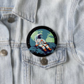 Maandag, Astronaut op de Maan Ronde Button 7,6 Cm (In situ)